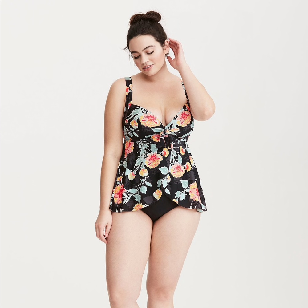 Torrid Floral Babydoll Demi Swim Too